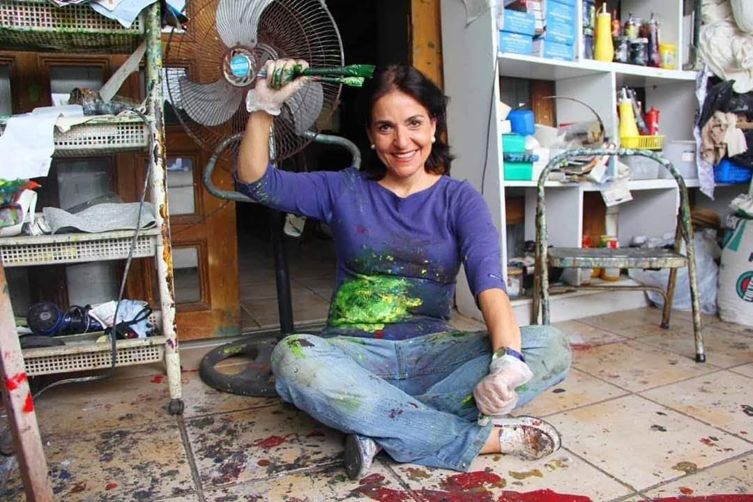Ana Carrera Zamora in her studio